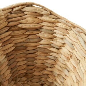 Home Decor Collection 10" Round Scalloped Woven Natural Water Hyacinth Decorative Bowl
