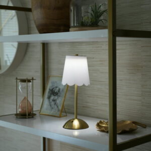 Home Decor Collection Cordless Rechargeable 11.9" Brass Table Lamp with Dimmable 3 Option Lights