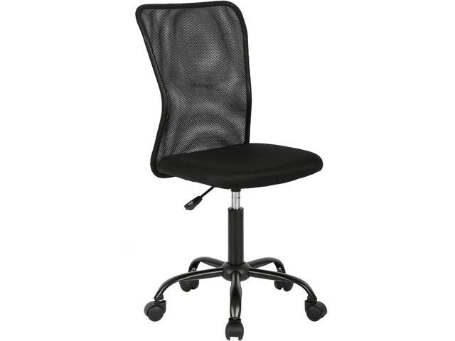 Home Office Chair Desk Executive Task Rolling Swivel Computer Chair with Wheels Armless Small Modern Adjustable Mid Back for Home, Black