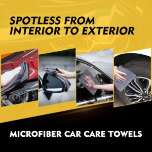HOMEXCEL Microfiber Cleaning Cloth 12 Pack, 12.5 x 12.5 inch Microfiber Towels for Cars, Ultra Absorbent Car Washing Cloth, Lint Free Streak Free Cleaning Rags for Car, Kitchen,...