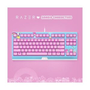 Honsdom BlackWidow X SANRIO CHARACTERS Hello Kitty Limited Edition 87 Key Wired Backlit Mechanical Gaming Keyboard: Green Switches - Tactile & Clicky