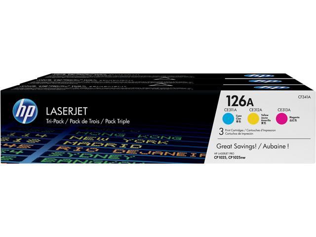 HP 126A LaserJet Toner Cartridge - Tri-Color Pack - Cyan/Magenta/Yellow