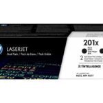 HP 201X 2-pack High Yield Black Original LaserJet Toner Cartridges, Per
