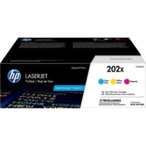 HP 202X 3-pack High Yield Cyan/Magenta/Yellow Original LaserJet Toner
