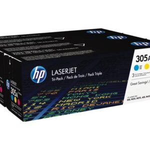 HP 305A LaserJet Toner Cartridge - Tri-Color Pack - Cyan/Magenta/Yellow