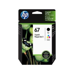 HP 67 2-pack Black/Tri-color Original Ink Cartridges, 3YP29AN#140
