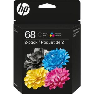 HP 68 2-Pack Black/Tri-color Original Ink Cartridge Combo, 6L6S2TN
