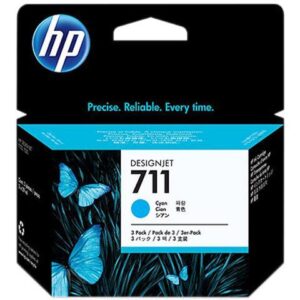 HP 711 3-pack 29-ml Cyan DesignJet Ink Cartridges, CZ134A