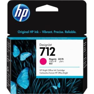 HP 712 29-ml Magenta DesignJet Ink Cartridge, 3ED68A