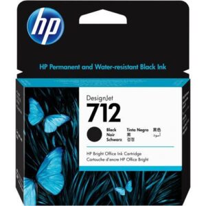HP 712 80-ml Black DesignJet Ink Cartridge, 3ED71A