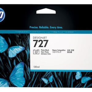 HP 727 130-ml Photo Black DesignJet Ink Cartridge, B3P23A