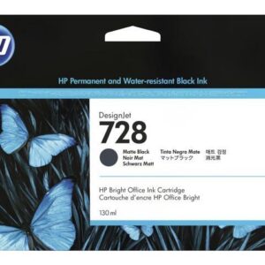 HP 728 130ml Matte Black DesignJet Ink Cartridge, 3WX25A