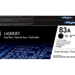 HP 83A 2-pack Black Original LaserJet Toner Cartridges, Per cartridge: 1,500