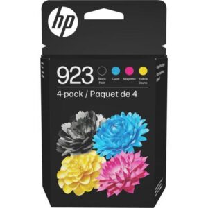 HP 923 4-Pack CMYK(4) Original Ink Cartridge, Average cartridge yields 500