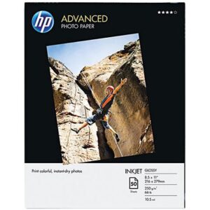 HP Photo Paper Letter - 8.50" x 11" - Glossy - 50 / Pack - White