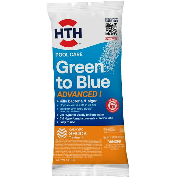HTH Pool Care Green to Blue Advanced Shock System for Swimming Pools, Granules, 1 Kit