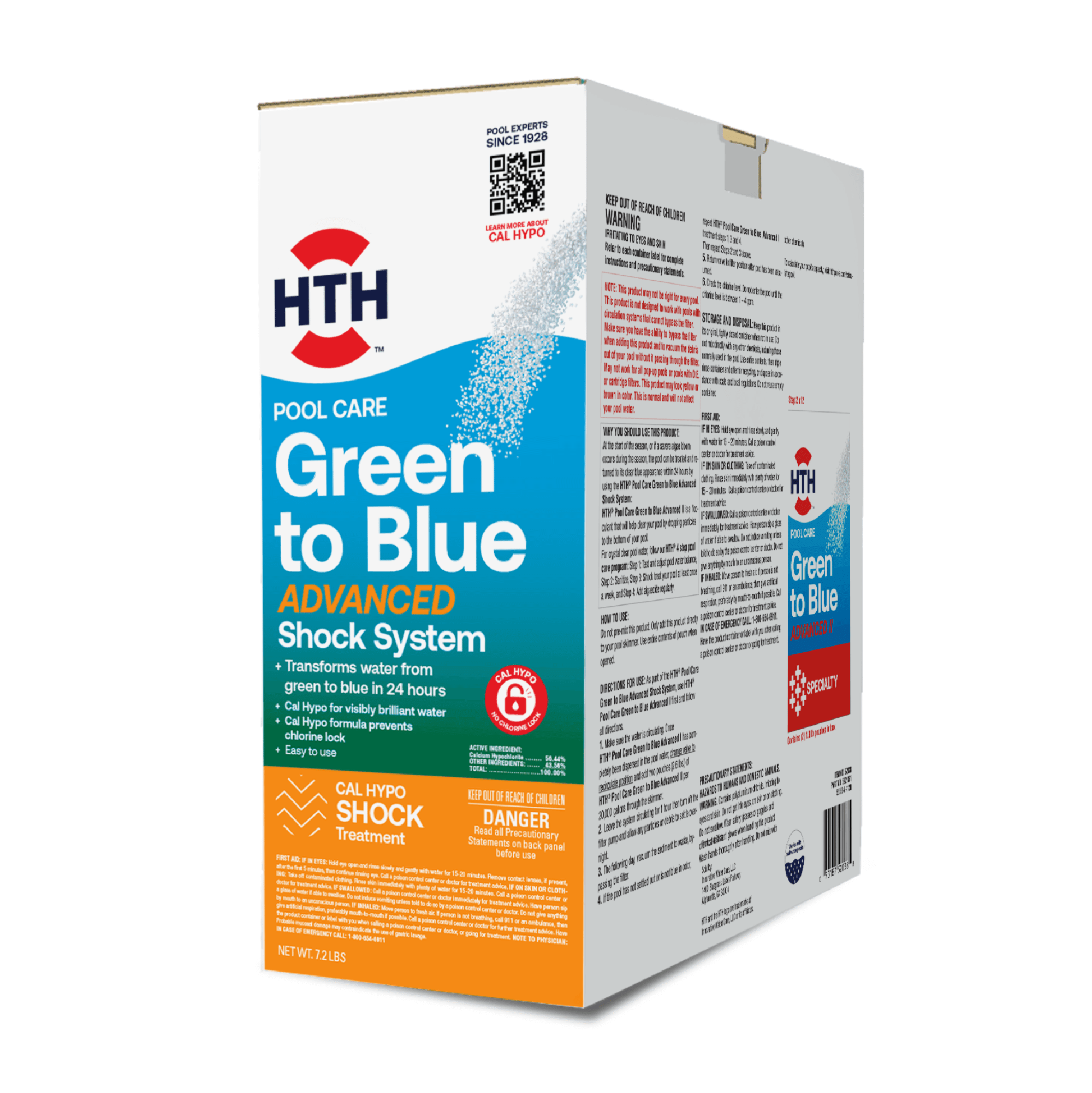 HTH Pool Care Green to Blue Advanced Shock System for Swimming Pools, Granules, 1 Kit