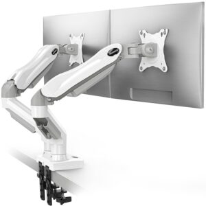 HUANUO Dual Monitor Mount-Monitor Stand with C Clamp/Grommet Mounting Base up to 32 Inch Computer Screens,Adjustable Spring Dual Monitor Arm with VESA - Each Arm Holds 4.4 to...