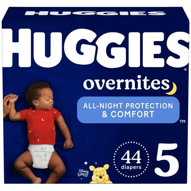 Huggies Overnites Nighttime Diapers, Size 5 (27+ lbs), 44 Ct (Select for More)