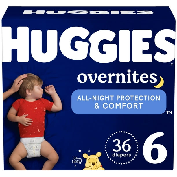 Huggies Overnites Nighttime Diapers, Size 6 (35+ lbs), 36 Ct (Select for More)