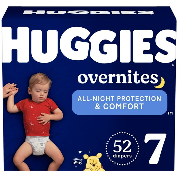 Huggies Overnites Nighttime Diapers, Size 7 (41+ lbs), 52 Ct (Select for More)