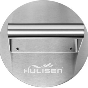 HULISEN Stainless Steel Burger Press, 6.2 inch Round Burger Smasher, Professional Griddle Accessories Kit, Grill Press Perfect for Flat Top Griddle Grill Cooking