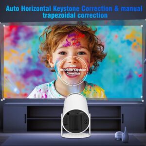 HY300PRO Mini Projector with WiFi and Bluetooth, Portable Projector 4k Support, Auto Correction, Air Mouse Remote, 180°Rotatable, Voice Control, Smart Projector Home Outdoor...
