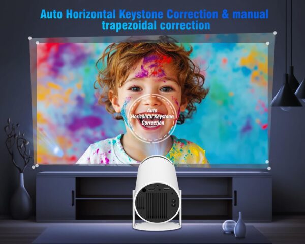 HY300PRO Mini Projector with WiFi and Bluetooth, Portable Projector 4k Support, Auto Correction, Air Mouse Remote, 180°Rotatable, Voice Control, Smart Projector Home Outdoor...