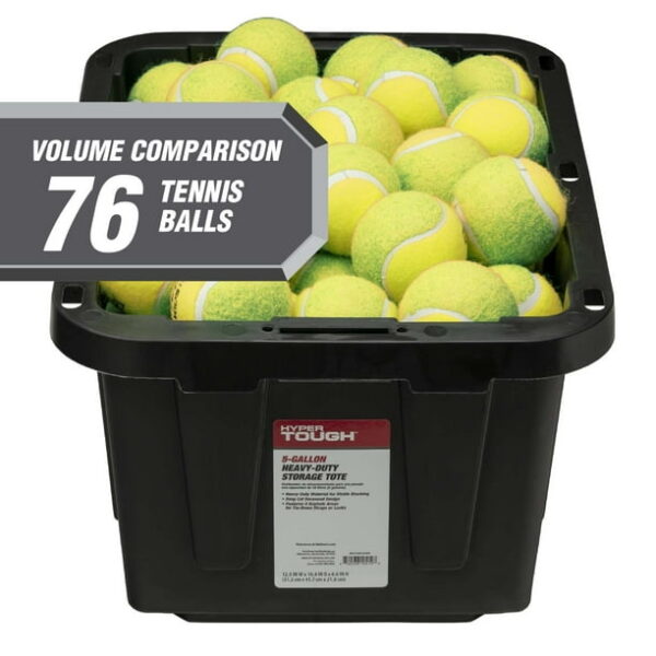 Hyper Tough Small Storage Bin, 5 Gallon Plastic Storage Container with Snap-On Lid, Black and Red