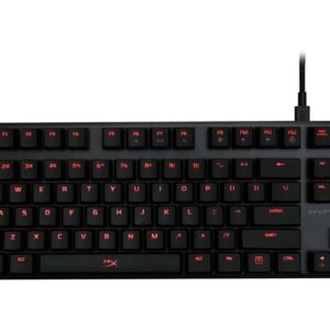 HyperX Alloy FPS Pro - Tenkeyless Mechanical Gaming Keyboard - 87-Key Ultra-Compact Form Factor - Linear & Quiet - Cherry MX Red - Red LED Backlit