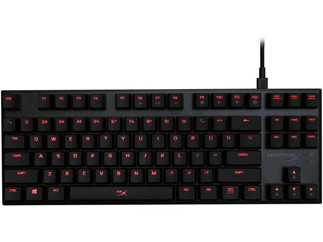 HyperX Alloy FPS Pro - Tenkeyless Mechanical Gaming Keyboard - 87-Key Ultra-Compact Form Factor - Linear & Quiet - Cherry MX Red - Red LED Backlit