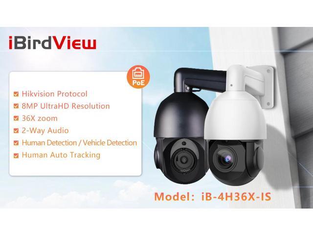 iBirdView Protocol 8MP 36x Zoom 2-way Audio IP66 POE IP PTZ Camera White