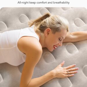 iDOO Queen Air Mattress with Built in Pump, 18 Raised Comfort Blow up Mattress, Upgraded Four Chamber Airbed, Inflatable Mattress for Guests and Home, colchon inflable, Air Bed,...