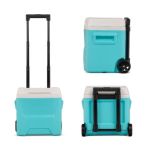 Igloo 16 QT Laguna Hard Sided Ice Chest Cooler with Wheels, Aqua Blue