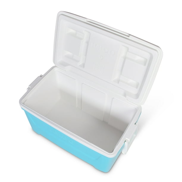 Igloo 48 QT Laguna Hard-Sided Ice Chest Cooler, Aqua Blue and White