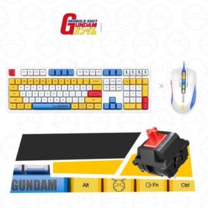 iKBC X GUNDAM RX-78-2 Limited Version Cherry MX Red USB Wired Mechanical Gaming Keyboard and USB Wired 5000DPI Mouse ( Mouse Pad is Not Included)