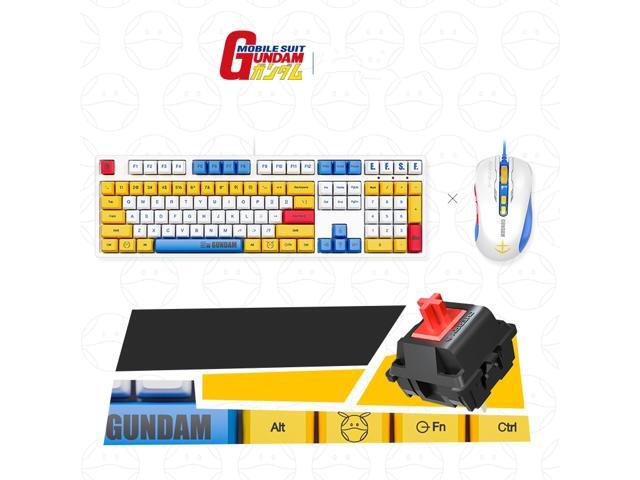 iKBC X GUNDAM RX-78-2 Limited Version Cherry MX Red USB Wired Mechanical Gaming Keyboard and USB Wired 5000DPI Mouse ( Mouse Pad is Not Included)