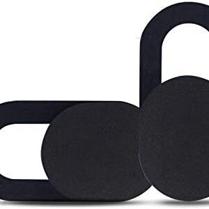 IllmTech - Webcam Cover 2 Pack, Ultra Thin Slider Web Camera Privacy Cover with Strong Adhesive, Protects Privacy for Most Laptops, Tablets, and Smartphones – Black Color