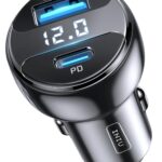 INIU Car Charger USB C, 66W Total Fast Charging Car Charger, All-Metal Mini 3A PD QC3.0 Dual Port [USB C+USB A] Car Adapter for iPhone 16 15 14 13 12 Pro Max iPad Samsung S21...