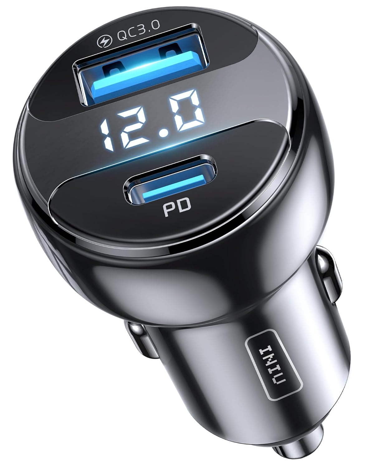 INIU Car Charger USB C, 66W Total Fast Charging Car Charger, All-Metal Mini 3A PD QC3.0 Dual Port [USB C+USB A] Car Adapter for iPhone 16 15 14 13 12 Pro Max iPad Samsung S21...