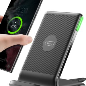 INIU Wireless Charger, 15W Qi Certified Fast Wireless Charging Stand with Sleep-Friendly Adaptive Light for iPhone 16 15 14 13 12 Pro Max Plus Samsung Galaxy S23 S22 Ultra S21...