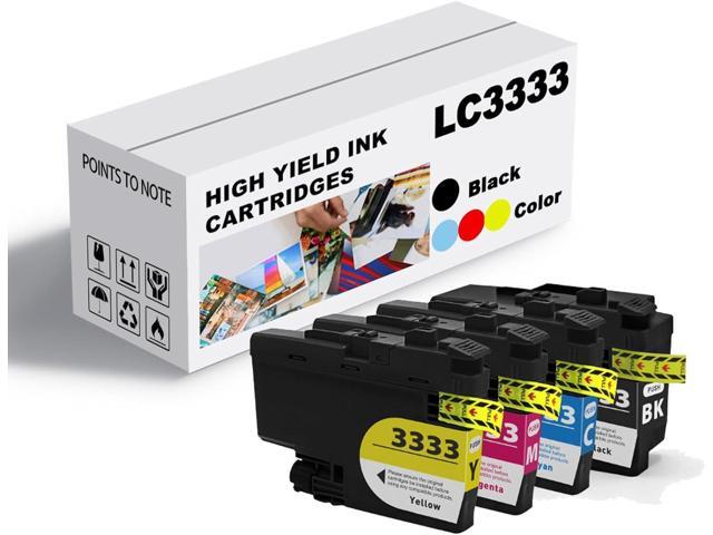 Ink Cartridge for Brother LC3333BK LC3333C LC3333M LC3333Y Ink Cartridge Combo,High Yield Compatible for Brother J1100DW J1300DW Printer Combo Pack