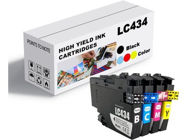 Ink Cartridge for Brother LC434 LC434BK LC434C LC434M LC434Y Ink Cartridge Combo,High Yield Compatible for Brother J1200W Printer Combo Pack