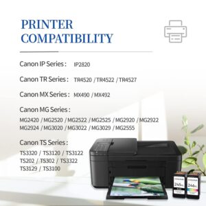 Ink Cartridges Compatible with Canon PG-245XL CL-246XL PG-243 CL-244 for Canon Pixma MX492 MX490 MG3022 MG2920 MG2522 TR4520 TS3122 TS202 MG2420 MG2520 MG2922 IP2820 Printer Ink...
