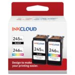 Ink Cartridges Compatible with Canon PG-245XL CL-246XL PG-243 CL-244 for Canon Pixma MX492 MX490 MG3022 MG2920 MG2522 TR4520 TS3122 TS202 MG2420 MG2520 MG2922 IP2820 Printer Ink...