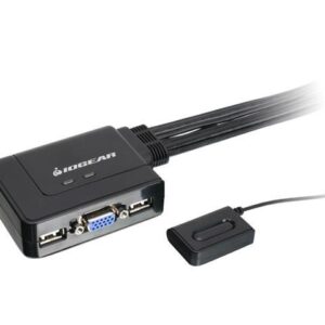 IOGEAR KVM 2-Port USB VGA Cabled Switch - 2048 x 1536 - Remote Button Switch - Plug n Play - PC, MAC, SUN - GCS22U