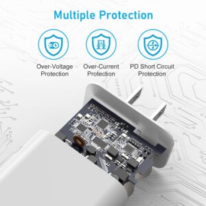 iPhone 16 15 Charger Fast Charging, 20W USB C Wall Charger Block with USB C to C Cable Fast Charging for iPhone 15/16 Pro Max/15/16 Pro/15/16 Plus/Pad Pro 12.9/11/Air and More