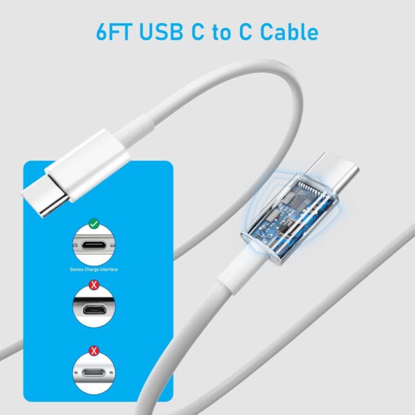 iPhone 16 15 Charger Fast Charging, 20W USB C Wall Charger Block with USB C to C Cable Fast Charging for iPhone 15/16 Pro Max/15/16 Pro/15/16 Plus/Pad Pro 12.9/11/Air and More