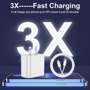 iPhone Charger Apple Charger,[Apple MFi Certified]2 Pack Apple Type C Wall Charger Block with 2 Pack [6FT&10FT] Long USB C to Lightning Cable for iPhone 14/13/12/12 Pro...