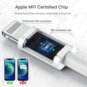 iPhone Charger Cord Lightning Cable (Apple MFi Certified) 6/6/10ft 3 Pack iPhone Cable Fast Charging Long Apple Charger Cable for iPhone 13 13 Pro 12 Pro 11 SE Max XS XR X, iPad...